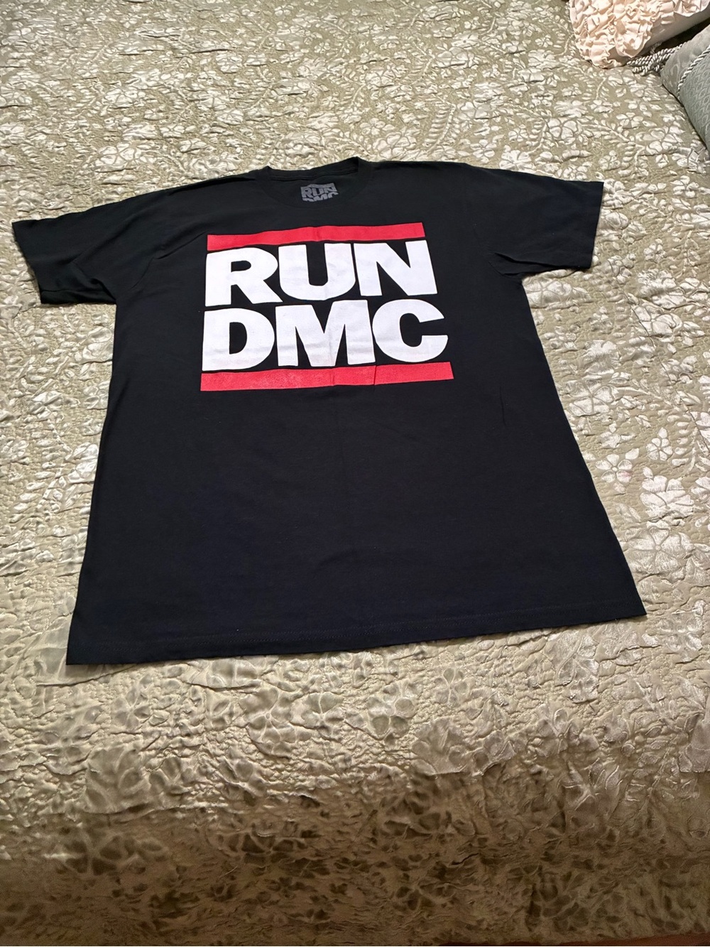 RUN DMC Logo Graphic Black Short Sleeve Tee